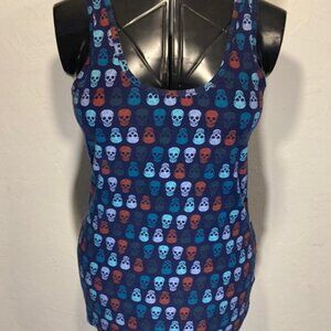 No Boundaries Women’s XL (15-17) Navy Skull Tank Top